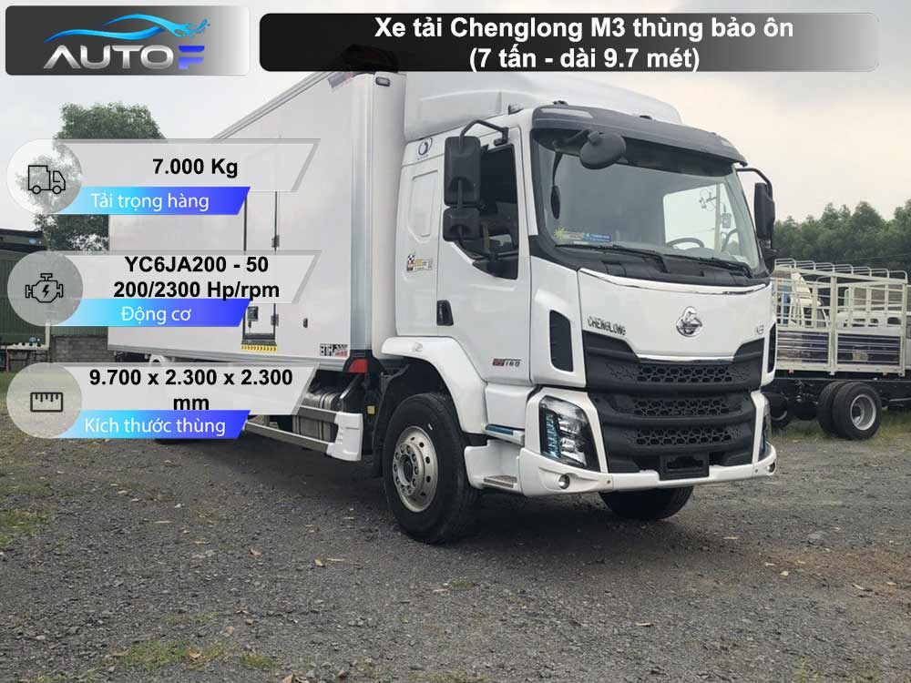 Xe tải Chenglong M3 thùng bảo ôn 7 tấn dài 9.7 mét